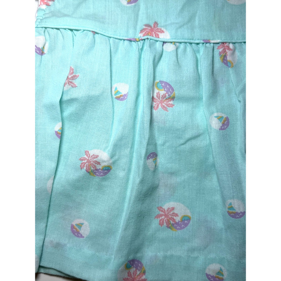 Vintage Precious Originals Dress Girls 12 Months Palm Tree Pocket Button USA 90s - Picture 3 of 7